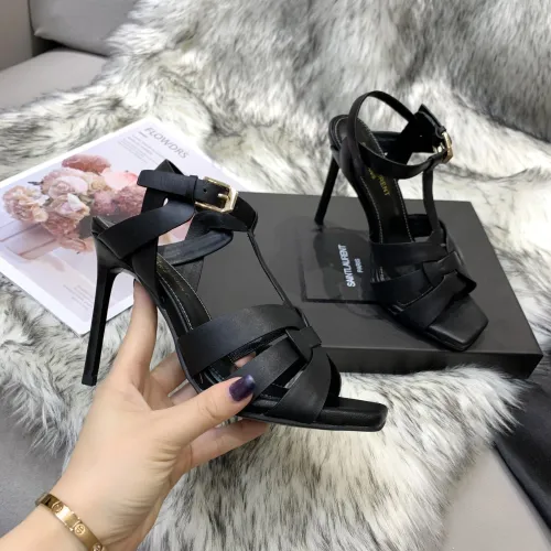 Saint Laurent YSL Womens Shoes TRIBUTE SANDALS IN SMOOTH LEATHER 10cm 620673DWE001000