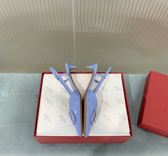 Valentino Women Shoes Mule Flip Flop Sandals VLOGO SIGNATURE CALFSKIN SLINGBACK PUMP 35MM with Original Box
