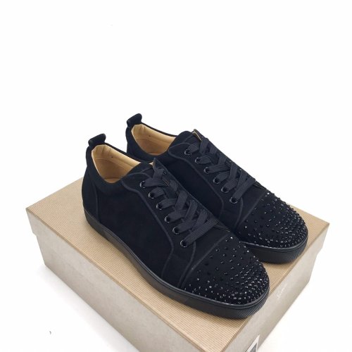 Christian Louboutin Mens Shoes Luxury Brand Red Bottom Design Louis Junior Spikes Flat with Original Box CL sneakers