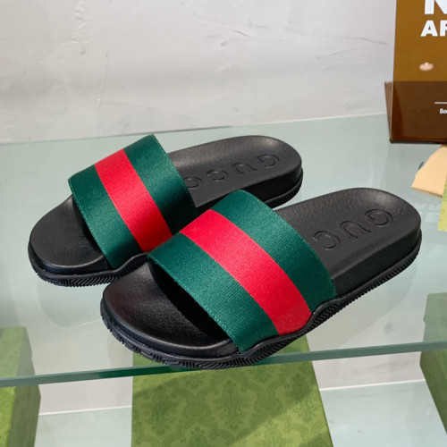 Gucci Mens Shoes Flat Sandals Slippers Luxury Brand Men's Web rubber slide sandal with Original Box 429469 GIB10 9079