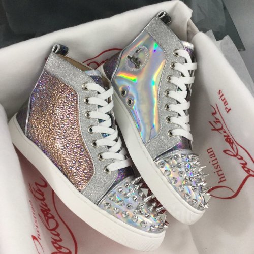 Christian Louboutin Mens Shoes Luxury Brand Red Bottom Design Louis Junior Spikes Flat with Original Box CL sneakers