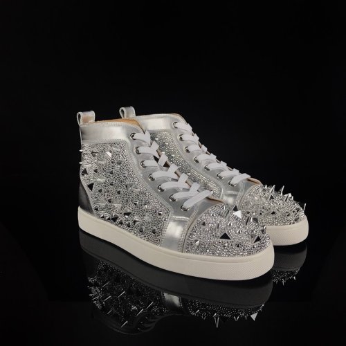 Christian Louboutin Mens Shoes Luxury Brand Red Bottom Design Louis Junior Spikes Flat with Original Box CL sneakers
