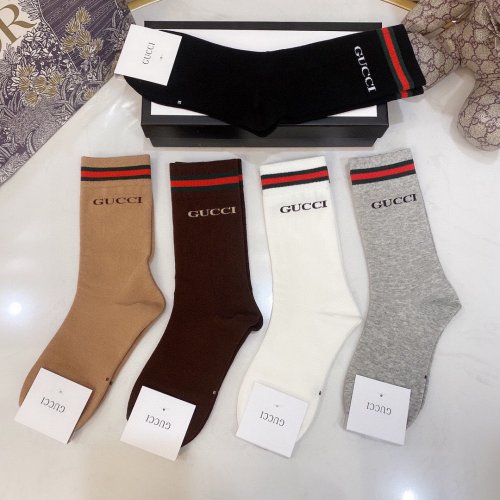 Gucci Socks 5 Pairs with Original Box Luxury Brand Breathable Gucci Sock