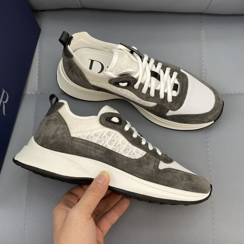 Dior Men Shoes Fashion B25 RUNNER SNEAKER Black Dior Oblique Canvas And Suede with Original Box