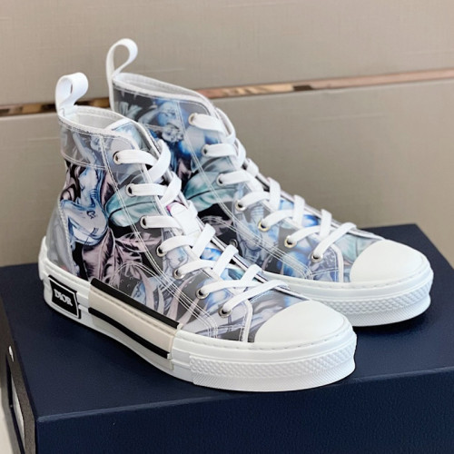 Dior Mens Shoes Sneakers Casual Luxury Brand B23 HIGH-TOP SNEAKER Dior Oblique Canvas with Original Box 3SH118ZMK_H761