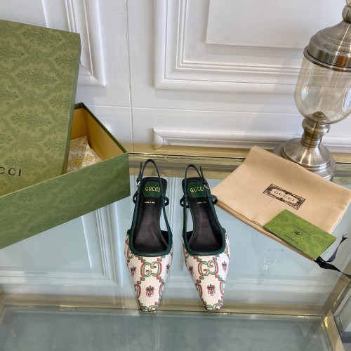 Gucci Womens Shoes Slingback Pumps Heel Luxury Brand Wedding Fashion Shoes for Women with Original Box