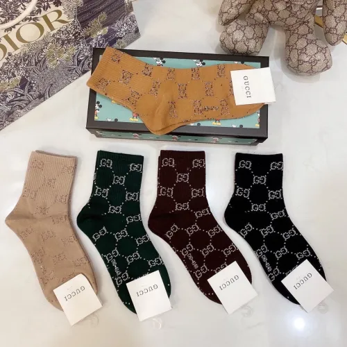 Gucci Socks 5 Pairs with Original Box Luxury Brand Breathable Gucci Sock