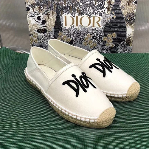 Dior Women Shoes Luxury Brand Design Dior Espadrille Nude Mesh Embroidery Womens Shoes with Original Box