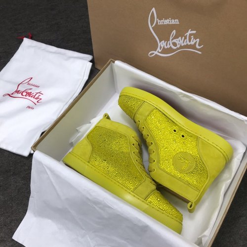 Christian Louboutin Mens Shoes Luxury Brand Red Bottom Design Louis Junior Spikes Flat with Original Box CL sneakers
