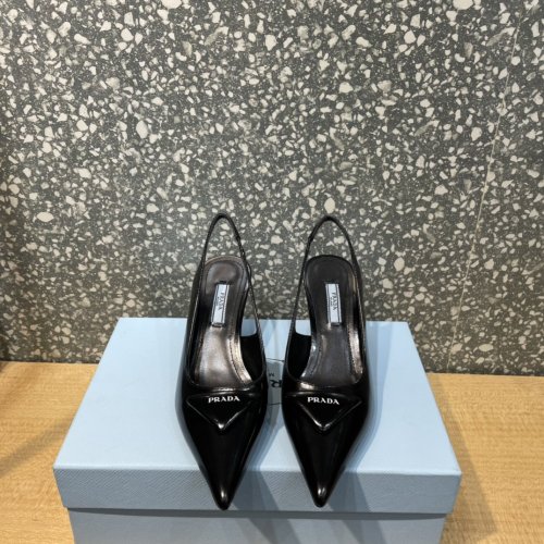 Prada Womens Shoes Slingback Pumps Luxury Brand Casual Shoes for Women with Original Box