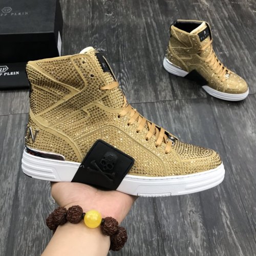 Philipp Plein Men Shoes High Top Sneaker Fashion Design Luxury Brand