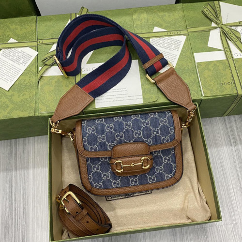 Gucci Womens Bags Shoulder Messenger Bag Luxury Brand Gucci Horsebit 1955 mini bag 658574 2KQPG 8391 with Original Box