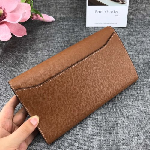 Hermes Womens Mens Wallets Purse Card Holder Leather Long Design Coin Bag with Original Box