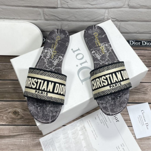 Dior Women Shoes Mule DWAY SLIDE Luxury Brand Womens Sandals Slippers with Original Box