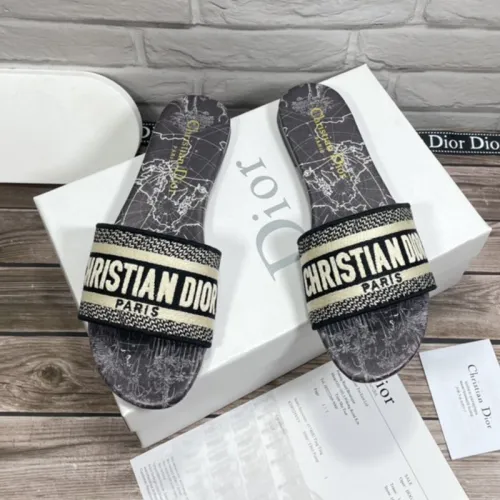 Dior Women Shoes Mule DWAY SLIDE Luxury Brand Womens Sandals Slippers with Original Box