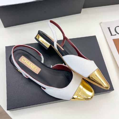 Chanel Women Shoes Slingbacks Luxury Brand Wedding Shoes Fashion with Original Box