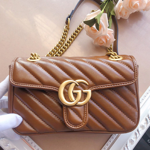 Gucci Womens Bags Shoulder Messenger Bag Luxury Brand Gucci GG Marmont matelassé mini bag with Original Box 446744 0OLFT 2535
