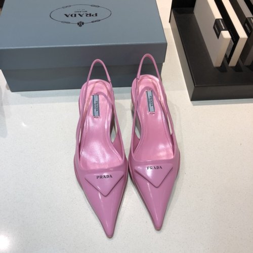 Prada Womens Shoes Brushed Leather Slingback Pumps 1I565M_055_F0E18_F_A045