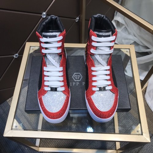 Philipp Plein Men Shoes High Top Sneaker Fashion Design Luxury Brand