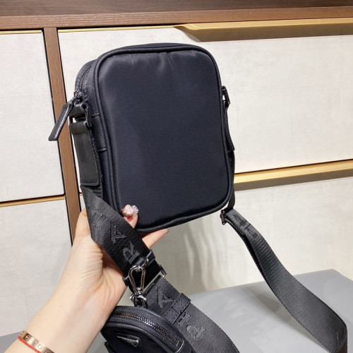 Prada Mens Bags Shoulder Messenger Bags Luxury Brand Re-Nylon and Saffiano leather shoulder bag 2VH112_2DMH_F0002_V_WOO with Original Box
