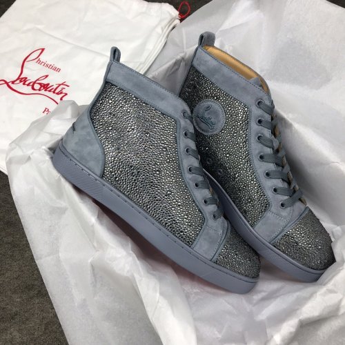 Christian Louboutin Mens Shoes Luxury Brand Red Bottom Design Louis Junior Spikes Flat with Original Box CL sneakers