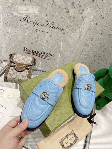 Gucci Womens Shoes Casual Loafers Design Luxury Brand Leather Princetown with Original Box