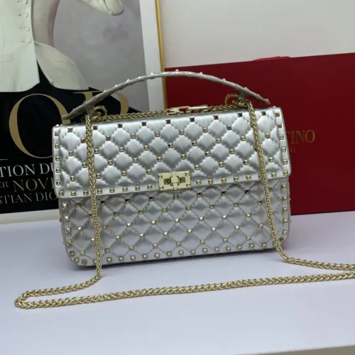 Valentino Womens Bags Crossbody Bags Handbags Luxury Brand LARGE ROCKSTUD SPIKE NAPPA LEATHER BAG with Original Box