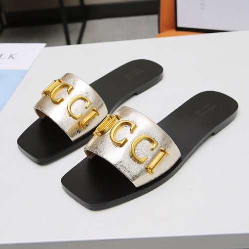 Gucci Womens Shoes Sandals Casual Design Luxury Brand Classic Leather thong sandal with Double G ‎497444 A3N00 1000 with Original Box