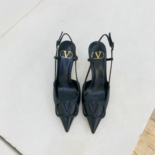 Valentino Women Shoes Mule Flip Flop Sandals VLOGO SIGNATURE CALFSKIN SLINGBACK PUMP 80 MM / 3.15 IN. ZW2S0R01MZF0NO with Original Box