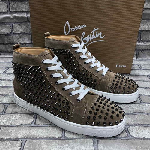 Christian Louboutin Mens Shoes Luxury Brand Red Bottom Design Louis Junior Spikes Flat with Original Box CL sneakers