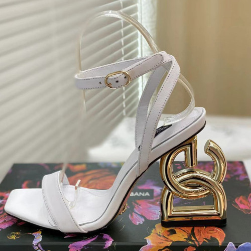 Dolce&Gabbana Womens Shoes Sandals Slippers Luxury Brand Fashion Patent leather sandals with DG Pop heel with Original Box