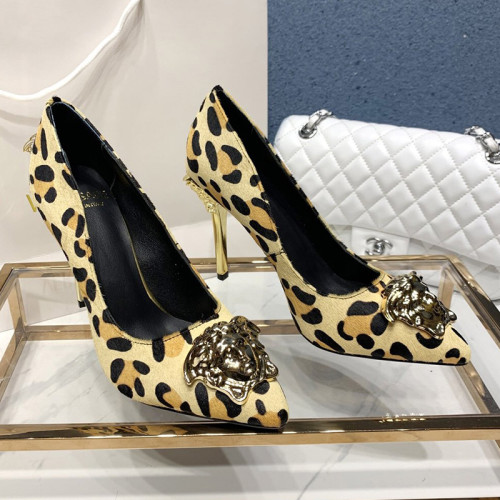 Versace Brand Womens Sandals Shoes Leather Big Size LA MEDUSA PATENT SAFETY PIN LEATHER PUMPS High Heel Design Luxury Brand Sandals for Women