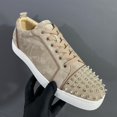 Christian Louboutin Mens Shoes Luxury Brand Red Bottom Design Louis Junior Spikes Flat with Original Box CL sneakers