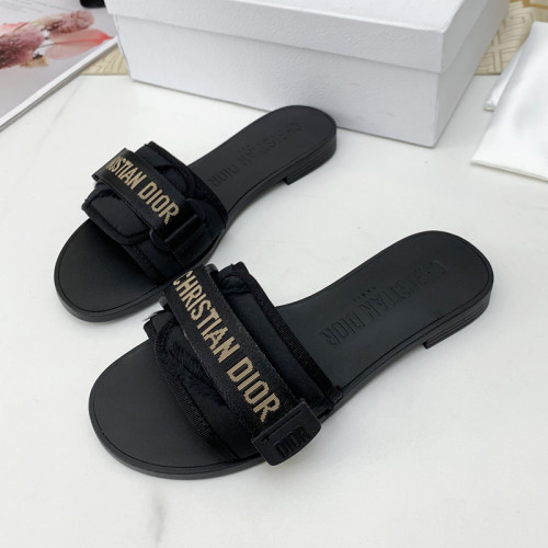 Dior Womens Shoes Sandals Slippers Slide Luxury Brand DIO(R)EVOLUTION SLIDE Shiny Technical Fabric with Dior Oblique Print with Original Box