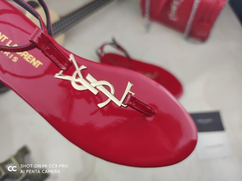 Yves Saint Laurent YSL Women Shoes Sandals Slippers Luxury Brand Genuine Leather Sole Womens Slippers with Original Box