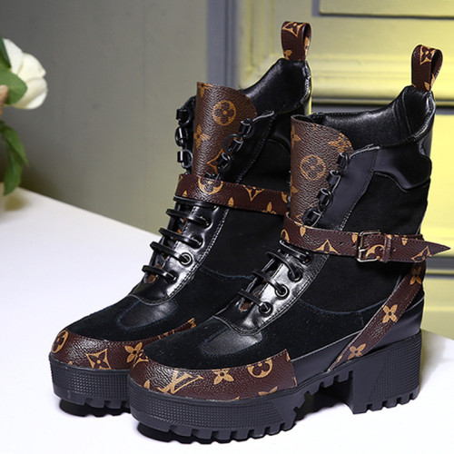 Louis Vuitton Women Shoes Boots Luxury Brand Fashion Ankle Boots LAUREATE PLATFORM DESERT BOOT
