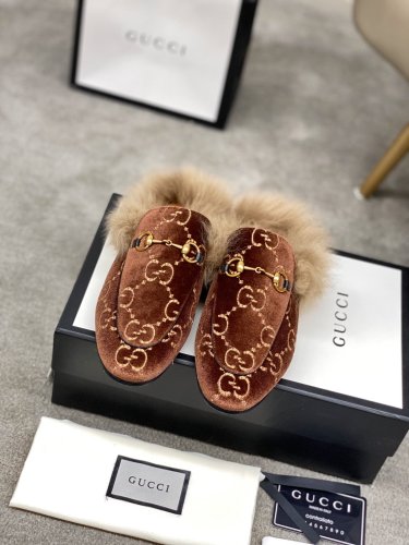 Gucci Womens Shoes Casual Loafers Design Luxury Brand Leather Princetown with Original Box