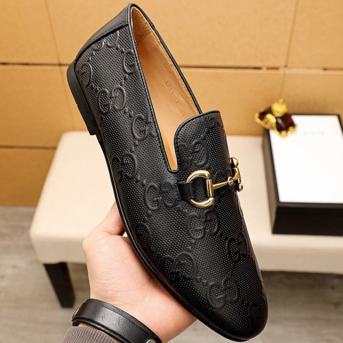 Gucci Mens Shoes Leather Design Luxury Brand Business Dress Shoes for Men with Original Box
