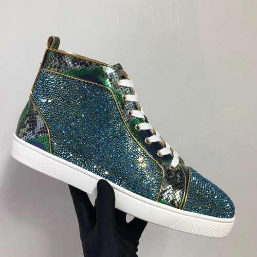 Christian Louboutin Mens Shoes Luxury Brand Red Bottom Design Louis Junior Spikes Flat with Original Box CL sneakers