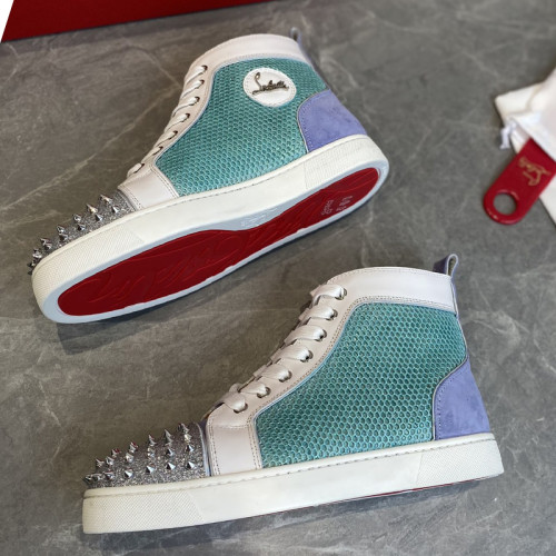 Christian Louboutin Mens Shoes Luxury Brand Red Bottom Design Louis Junior Spikes Flat with Original Box CL sneakers
