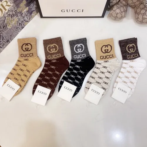 Gucci Socks 5 Pairs with Original Box Luxury Brand Breathable Gucci Sock