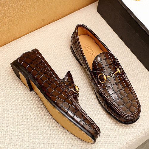 Gucci Mens Shoes Leather Design Luxury Brand Business Dress Shoes for Men with Original Box