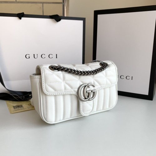 Gucci Womens Bags Shoulder Messenger Bag Luxury Brand Gucci GG Marmont matelassé mini bag with Original Box 446744 UM8AN 9022