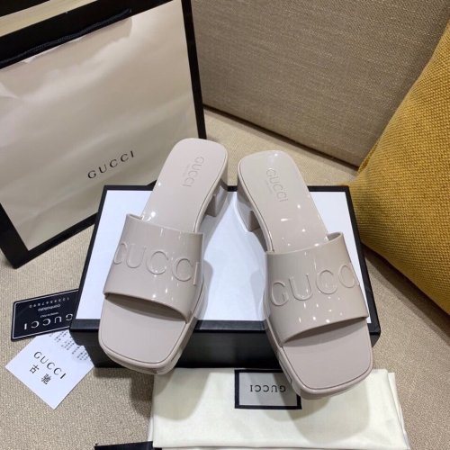 Gucci Womens Shoes Sandals Slides Slippers Luxury Brand Thick Sole 5cm Heel Design Women's GG slide sandal with Original Box