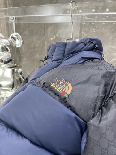 Gucci X The North Face Design Mens Womens Winter Windprood Down Jackets Keep Warm 90% White Duck Down