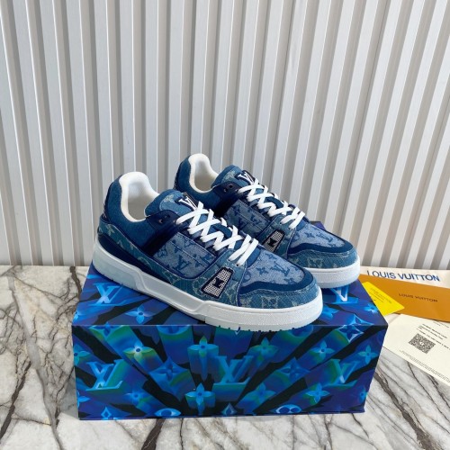 Louis Vuitton Men Shoes Fashion Sneakers Design Luxury Brand LV TRAINER SNEAKER with Original Box