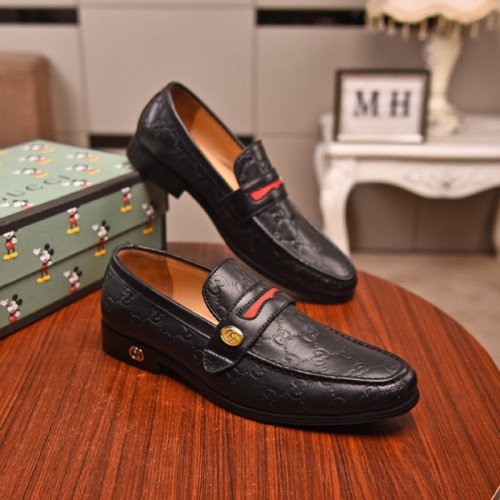 Gucci Mens Shoes Leather Design Luxury Brand Business Dress Shoes for Men with Original Box