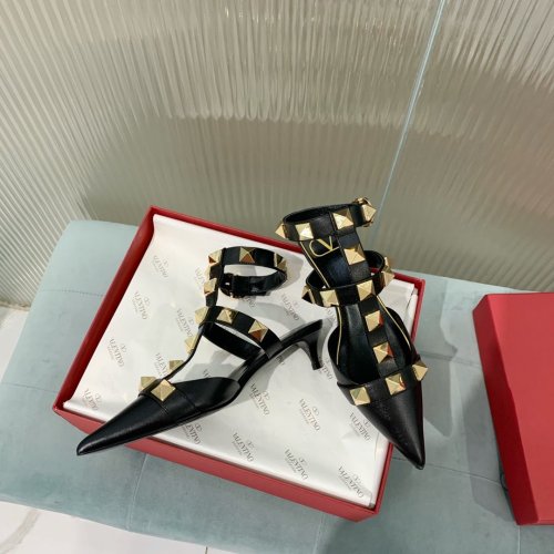 Valentino Women Shoes Mule Flip Flop Sandals ROMAN STUD CALFSKIN PUMP 40 MM VW0S0CB3ZWM0NO with Original Box