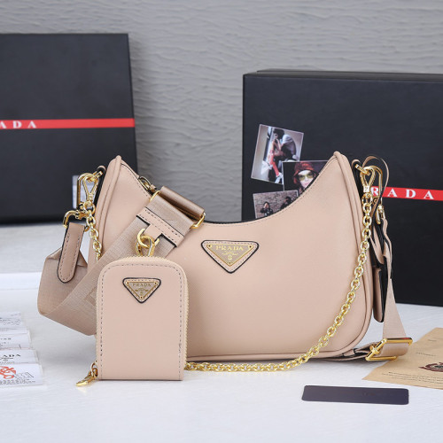 Prada Men Womens Shoulder Bags with Original Box 1BH204_R064_F0F24_V_V1L Luxury Brand Prada Re-Edition 2005 Saffiano leather bag