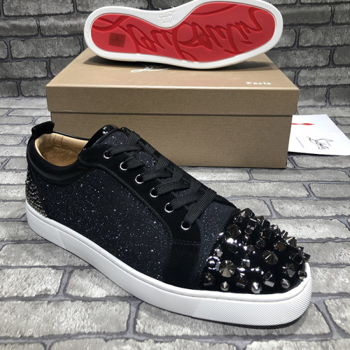 Christian Louboutin Mens Shoes Luxury Brand Red Bottom Design Louis Junior Spikes Flat with Original Box CL sneakers